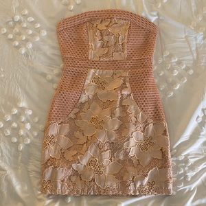 Lovers + Friends pink strapless dress